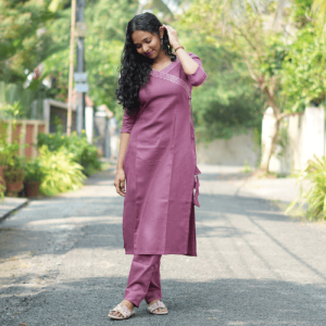 Onion Pink Cotton Kurta Set | Festive & Everyday Wear | Search Code: AB002