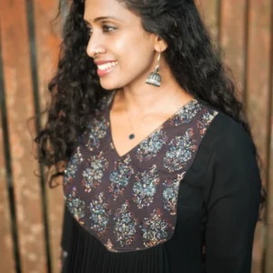 Black Georgette Kurti with Minimal Handwork